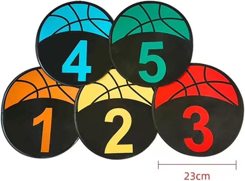 MUSKULO MONSTRO Basketball Training Discs with Numbers, 9" Colorful Anti-Slip Rubber Markers for Agility Drills, 5/10-Pack Waterproof Floor Spots with Carry Bag for Indoor/Outdoor Coaching & Training - Image 2